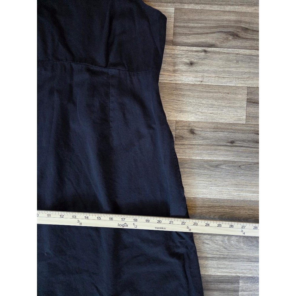 Pact Organic Cotton Linen Maxi Dress Womens L Black Square Neck Boho Minimalist - Picture 12 of 12